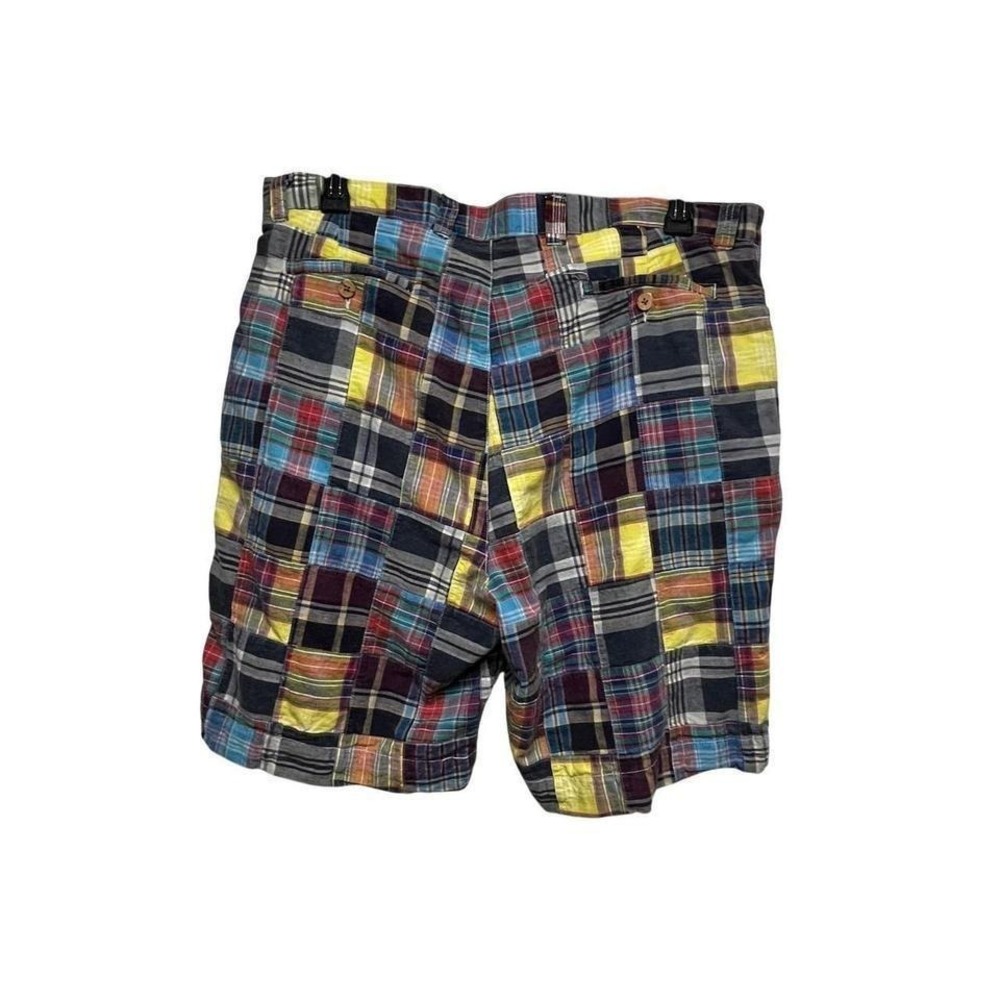 Snake Eyes Players Mens Patchwork Plaid Shorts Multi Color Cotton Size 38 - Picture 3 of 7